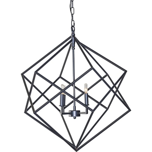 Malloy Chandelier in Black Iron